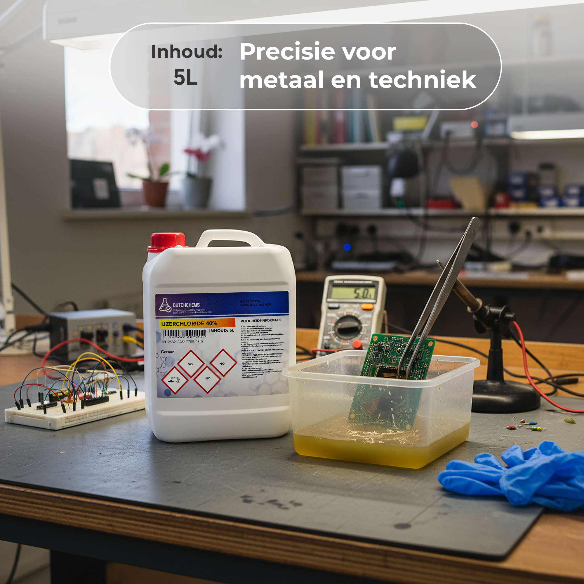 Verwendung von 40-prozentigem Eisen(III)-chlorid beim Ätzen von Leiterplatten