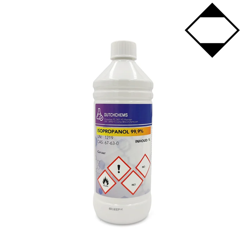 Plastikflasche mit 1 Liter 30 %iger Salzsäurelösung und Sicherheitsinformationen auf dem Etikett.
