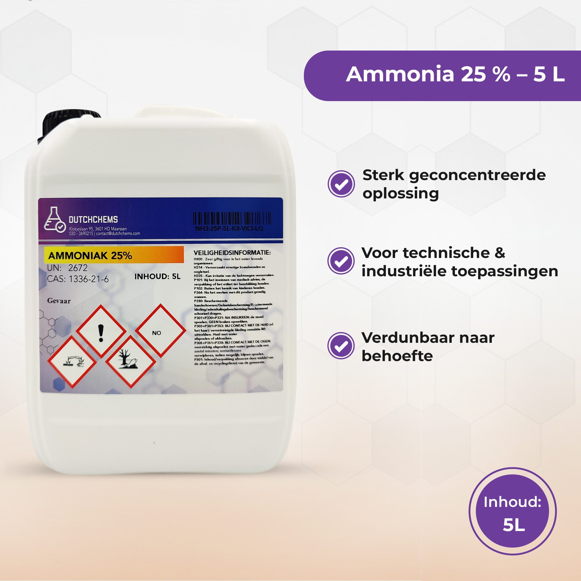 Ammoniak 25 % Informationen über Eigenschaften