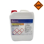 Weißer 5-Liter-Kanister von DutchChems, der 40 % Eisenchlorid (FeCl₃) enthält.