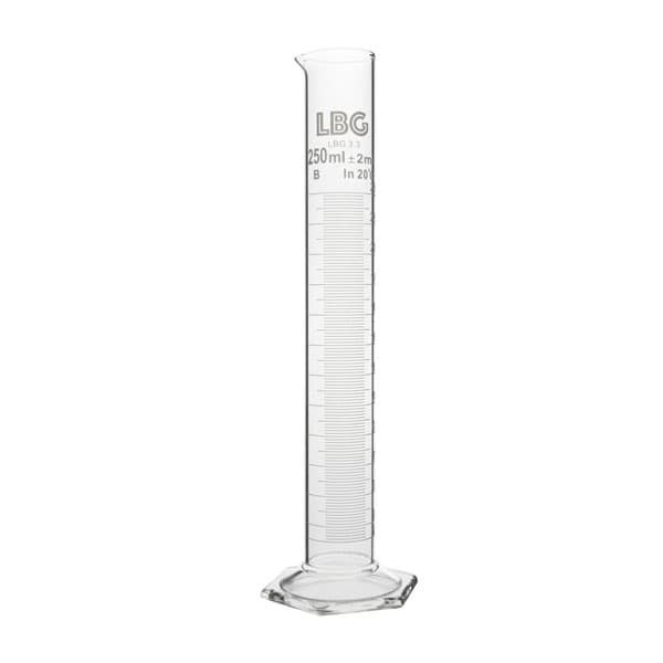 250 ml klarer Messzylinder für präzise Labormessungen.