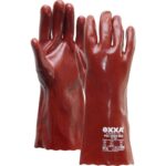 Rote chemikalienbeständige PVC-Handschuhe in verschiedenen Längen – Bild 2