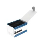 Vial-Rack mit 96 Steckplätzen in einem Labor-Reagenzglashalter zur Probenlagerung und -organisation.