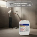 Auftragen von Wasserglas auf eine Betonwand