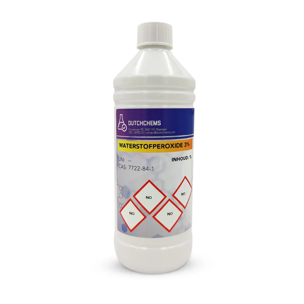 Kunststoffflasche mit einer 3%igen Wasserstoffperoxidlösung.