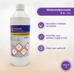 Wasserstoffperoxid 3 Prozent wird auf Textilien aufgetragen, um sichtbare Flecken zu entfernen