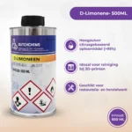 D-Limonene 500 ml von DutchChems, hochreines Zitruslösungsmittel zur Reinigung und Restaurierung