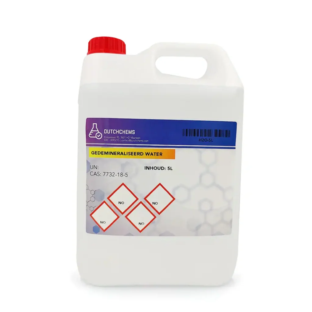 Demineralisiertes Wasser 5-Liter-Kanister von DutchChems mit demineralisiertem Wasser
