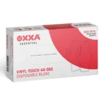 Schachtel OXXA Vinyl-Touch 44-060 Vinyl-Einweghandschuhe, leicht gepudert und latexfrei, transparent – 100 Stück.