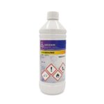 Plastikflasche von DutchChems mit der Aufschrift „REINIGUNGSBENZIN“, versehen mit Sicherheitssymbolen für Entflammbarkeit und Gesundheitswarnungen.