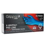 X-Grippaz Pro-Long 44-545 - Extralang - Premium-Nitril-Einweghandschuhe - Puderfrei - 50 Stück - Größen S, M, L, XL, XXL, 3XL