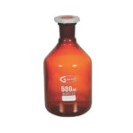 Braune Reagenzflasche mit engem Hals und PP-Stopfen